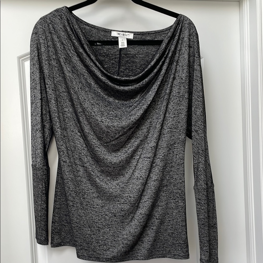 Gray/silver Draped Long Sleeve Top